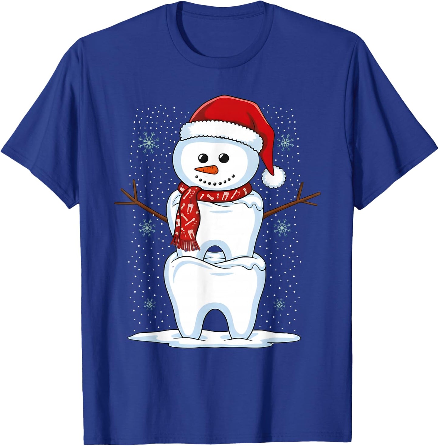 Christmas Dental Teeth Dentist Snowman Xmas Santa Pajamas T-Shirt - T-Shirt | Royal