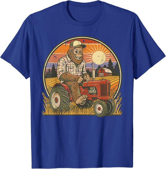 Bigfoot Tractor Funny Farming Farm Farmer Rancher Dad Men T-Shirt - T-Shirt | Royal