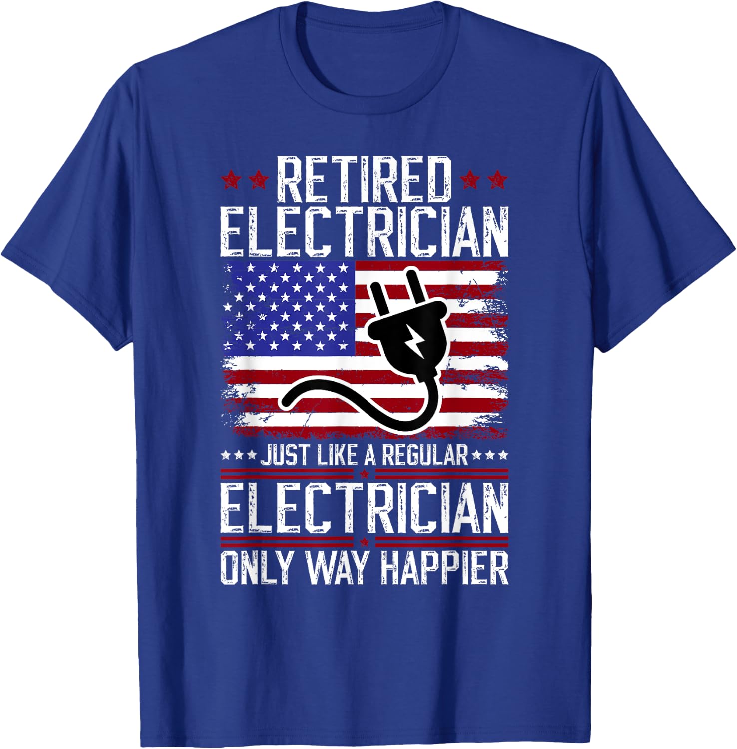Funny Retired Electrician Retirement Electrician Retirement T-Shirt - T-Shirt | Royal