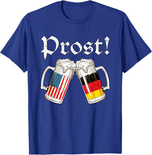 Oktoberfest American German Flag Beer Prost T-Shirt - T-Shirt | Royal