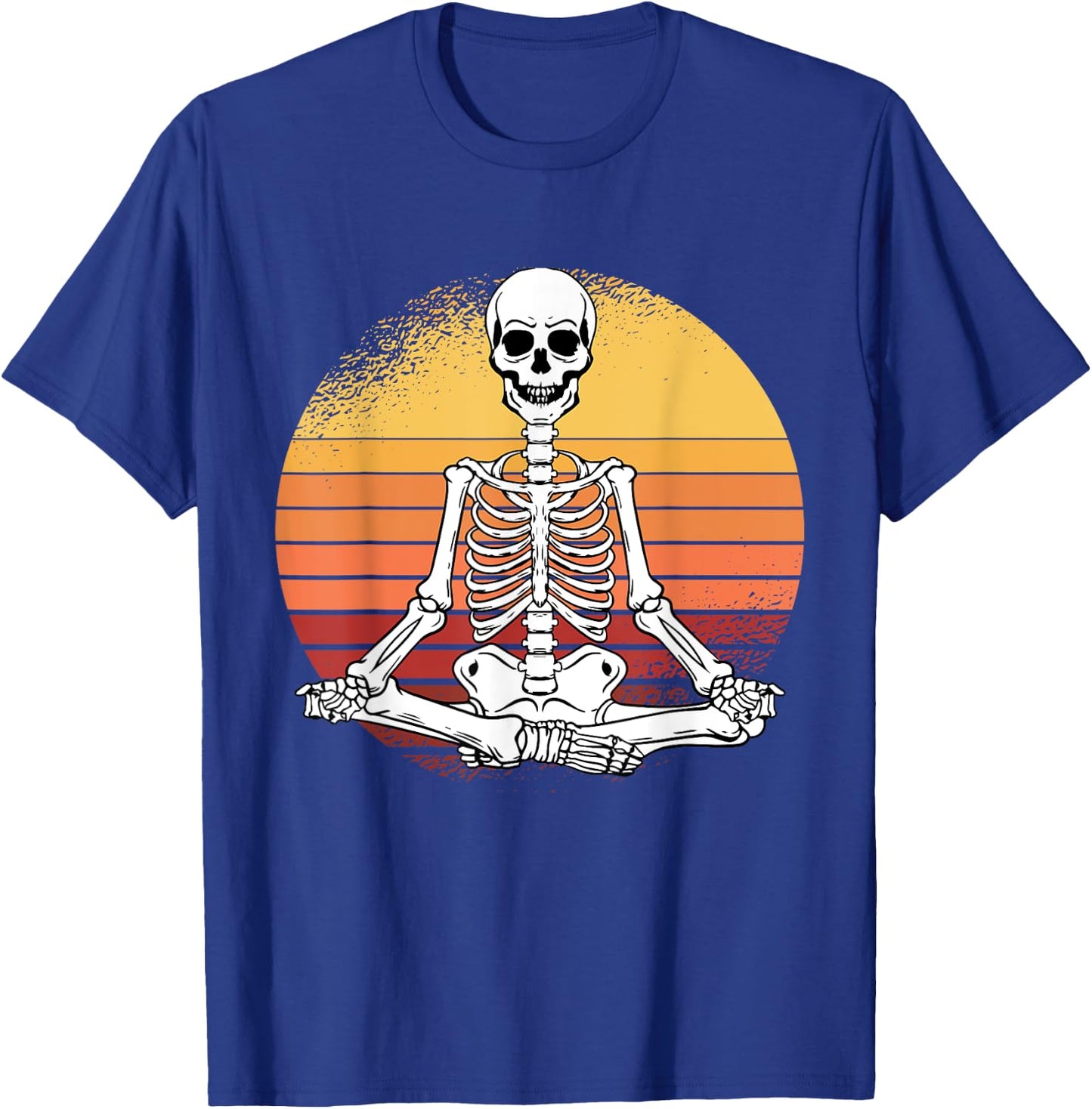 Skeleton Yoga Lazy Halloween Costume Retro Meditation T-Shirt - T-Shirt | Royal