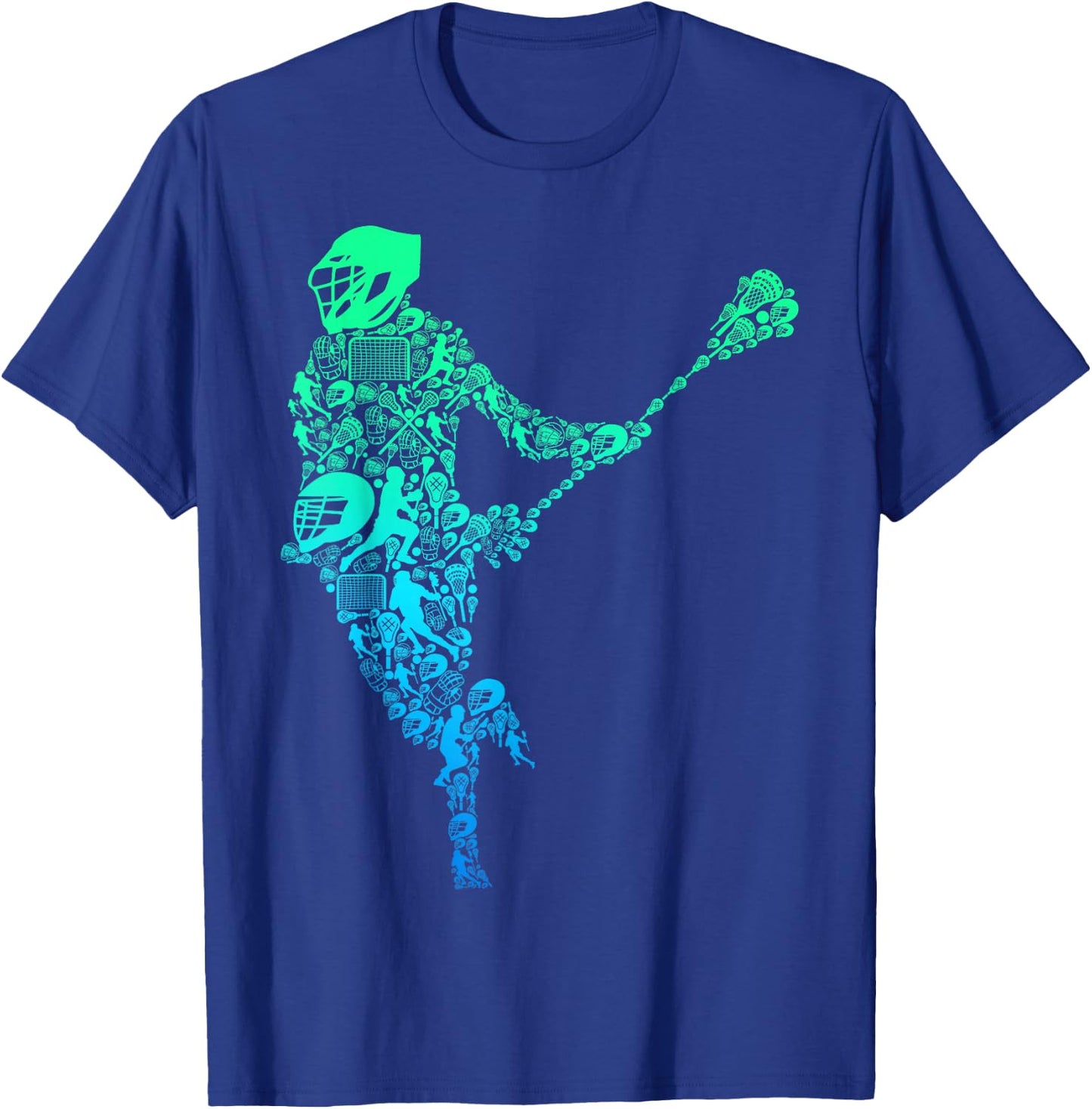 Lacrosse Player Youth Men Boys Kids Small T-Shirt - T-Shirt | Royal