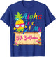 Aloha It's My 5th Birthday Hawaii 5 Years Girl Luau Candles T-Shirt - T-Shirt | Royal