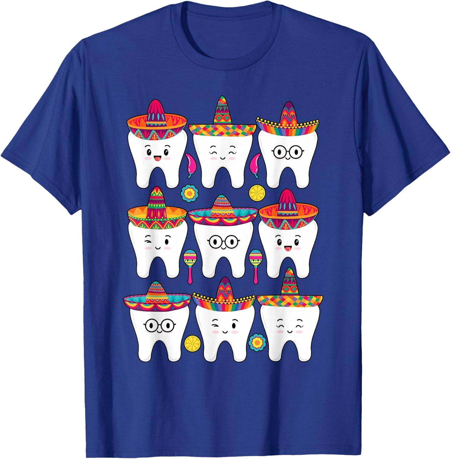 Cinco De Mayo Dental Mexican Fiesta Dentist Hygienist T-Shirt - T-Shirt | Royal
