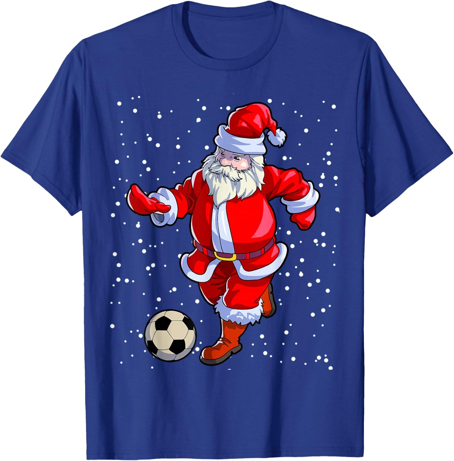 Soccer Christmas Shirt Men Kids Boys Soccer Santa Claus T-Shirt - T-Shirt | Royal