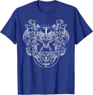 Hubert Hubertus Patron Saint of Hunters Catholic Men T-Shirt - T-Shirt | Royal