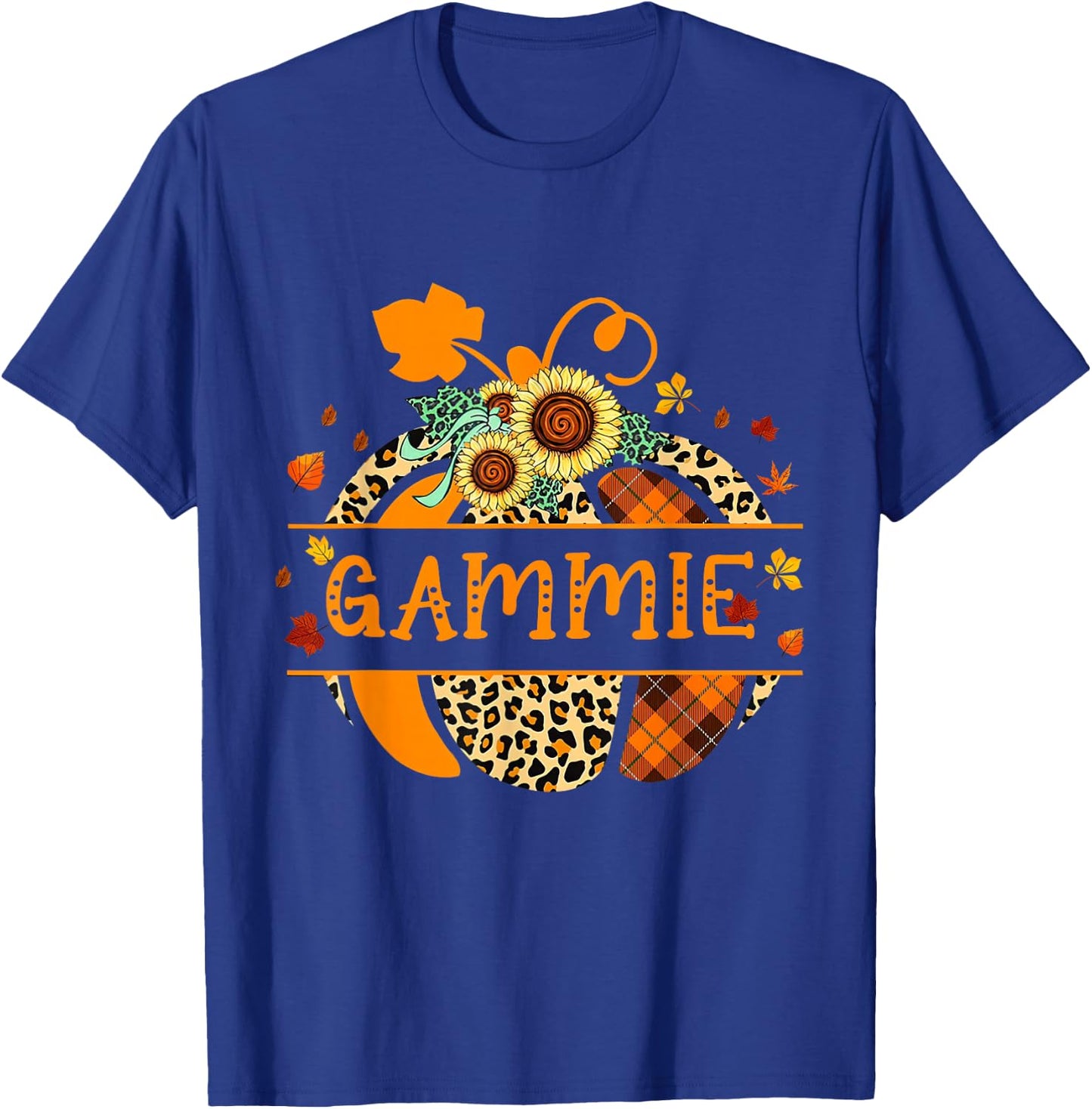 Thankful Grateful Gammie Pumpkin For Halloween, Thanksgiving T-Shirt - T-Shirt | Royal