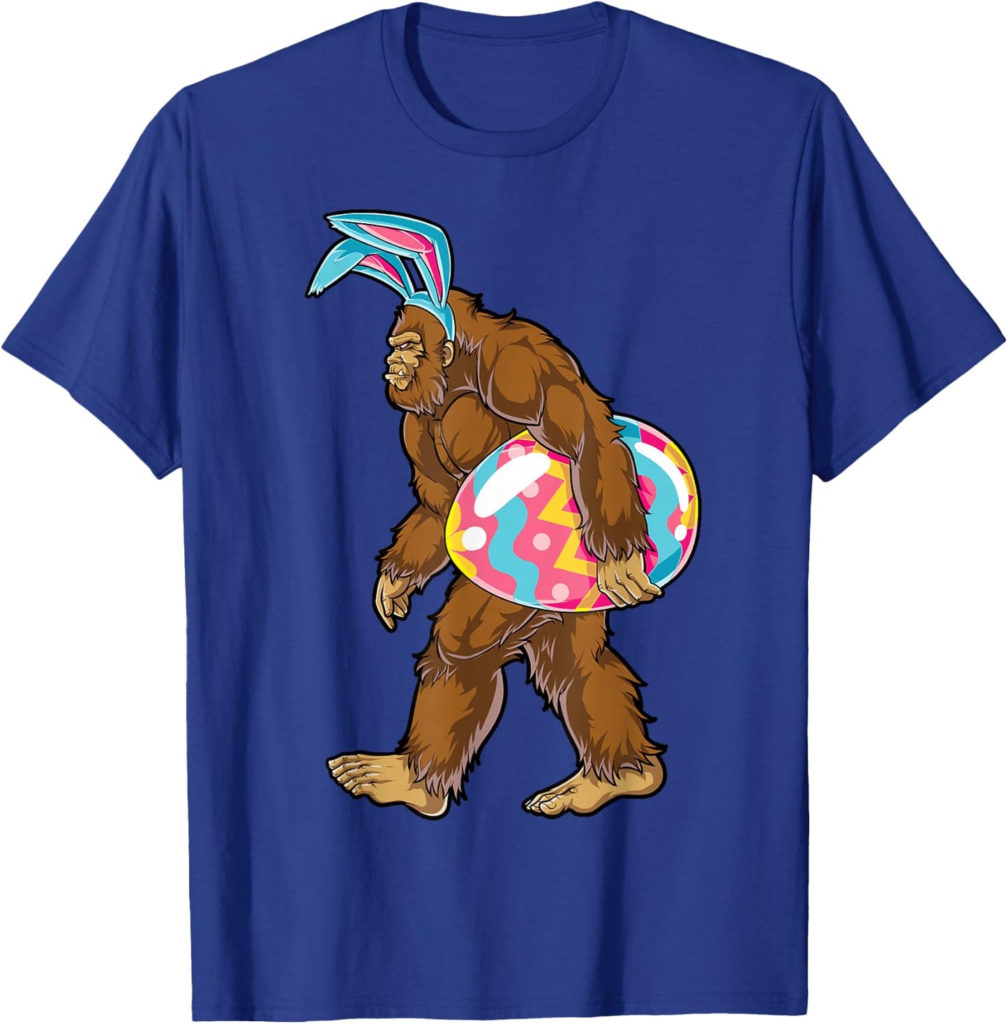 Bigfoot Easter Bunny Ears Egg Kids Boys Sasquatch Lover Gift T-Shirt - T-Shirt | Royal