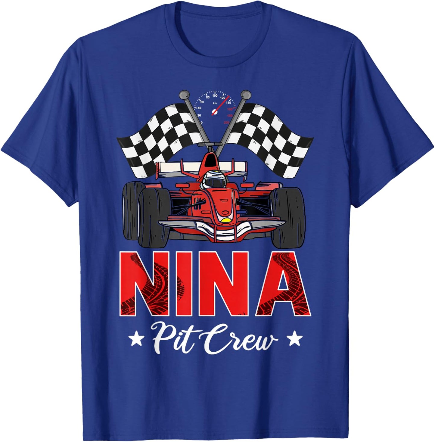 Nina Pit Crew Birthday Party Family Matching Party T-Shirt - T-Shirt | Royal