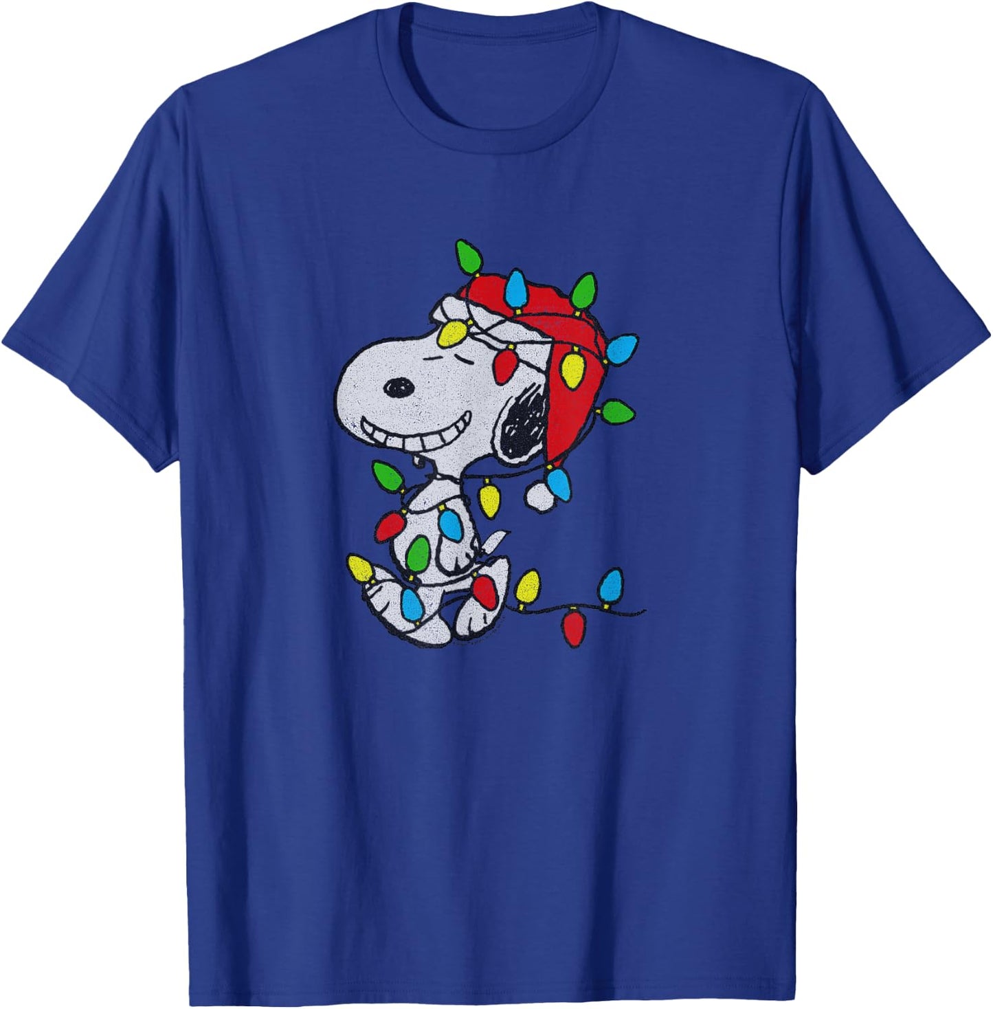 Peanuts - Christmas Snoopy X-Mas Lights T-Shirt - T-Shirt | Royal