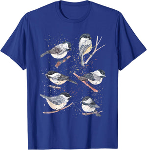 Bird Watching Birding Animal Nature Vintage Chickadee T-Shirt - T-Shirt | Royal