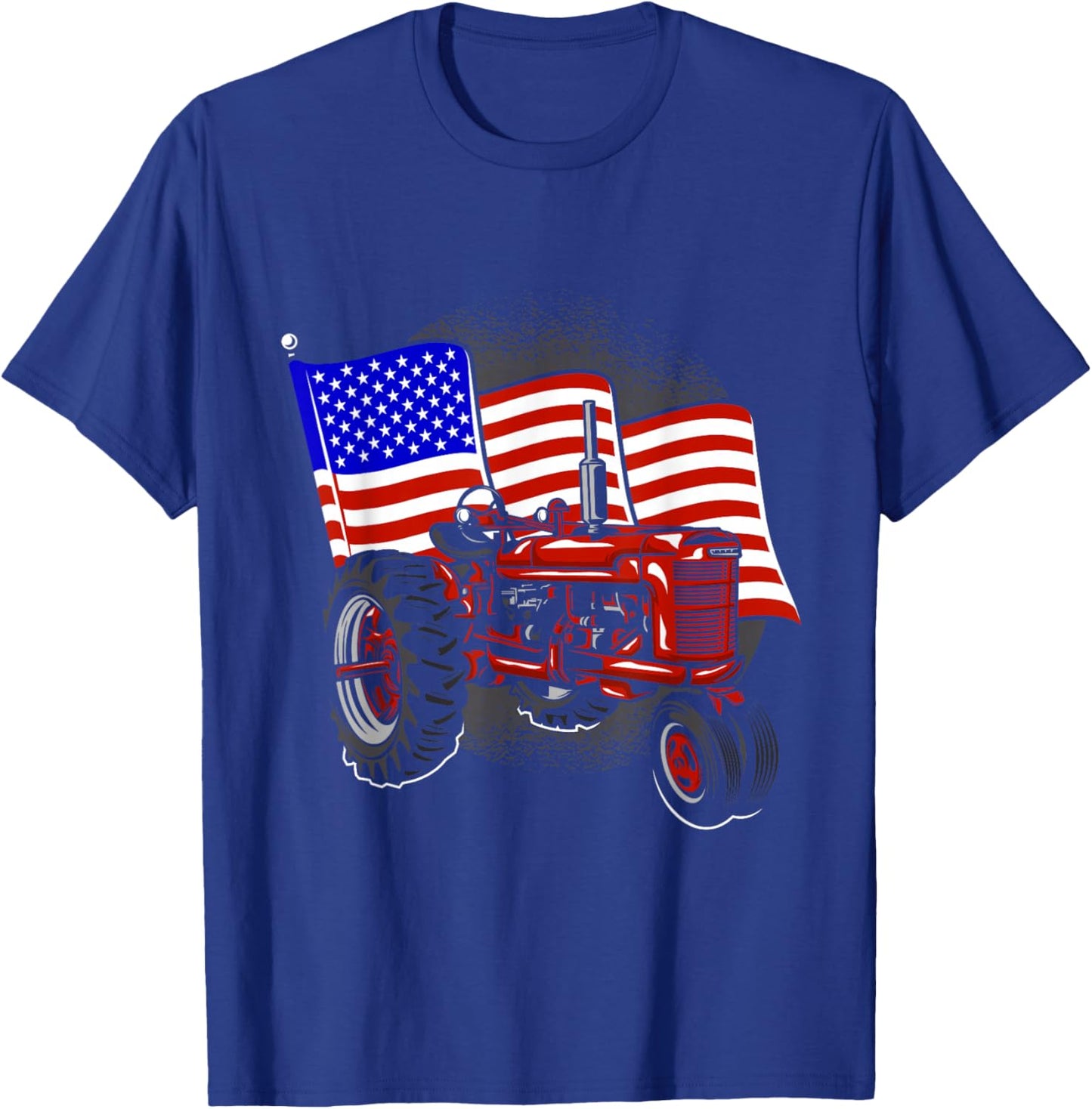 4th Of July Gift Patriotic Farmer US Flag Tractor Farmer T-Shirt - T-Shirt | Royal