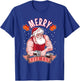 Fitness Christmas exercise fit barbell gym cool Santa Claus T-Shirt - T-Shirt | Royal