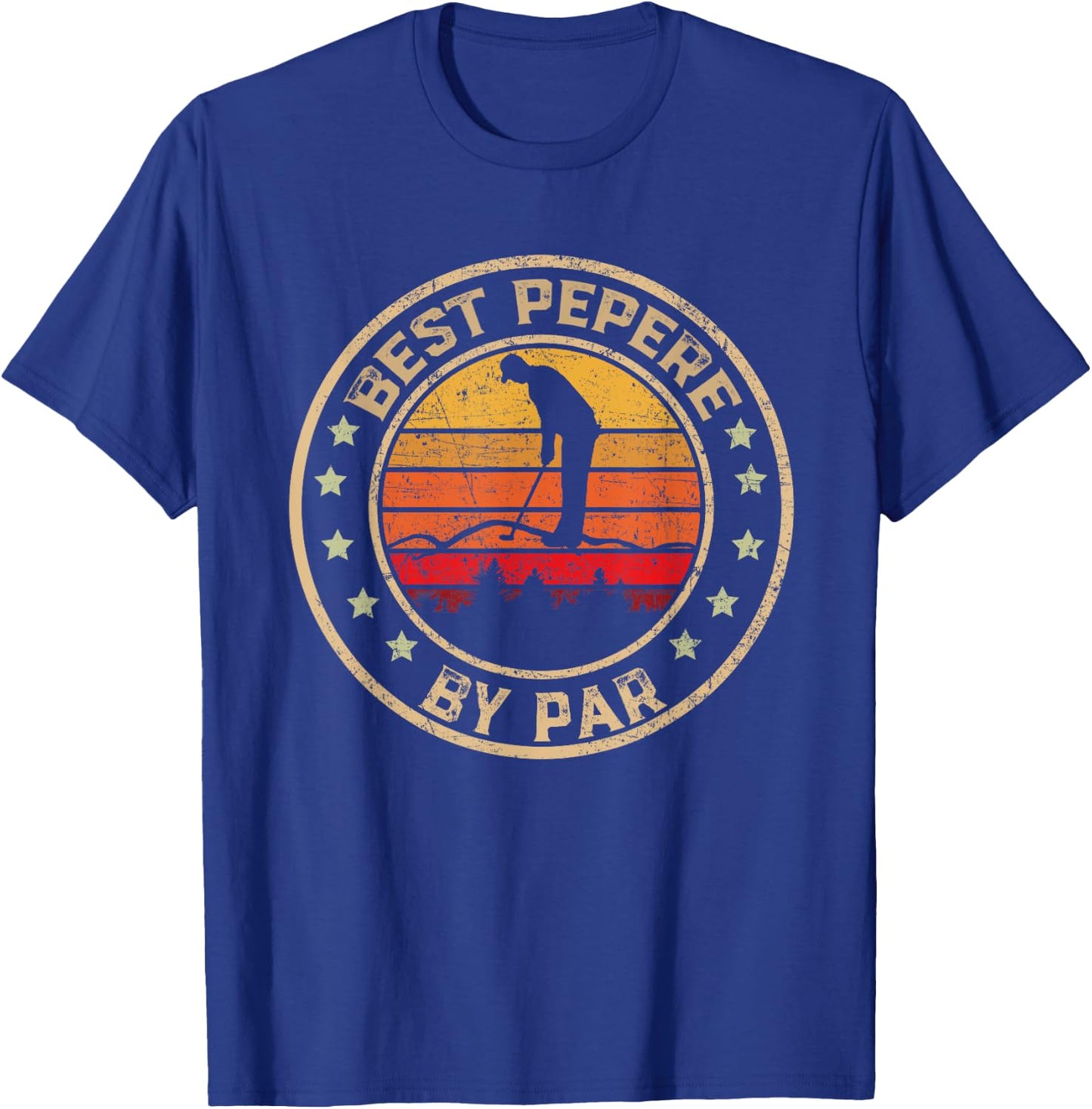 Vintage Best Pepere by Par Shirt Fathers Day Golfing T-Shirt - T-Shirt | Royal