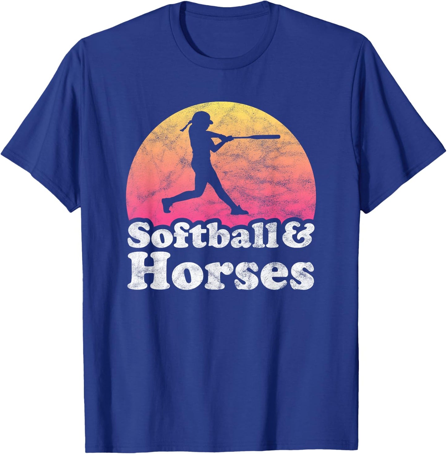 Softball and Horses Women or Girls Horse T-Shirt - T-Shirt | Royal