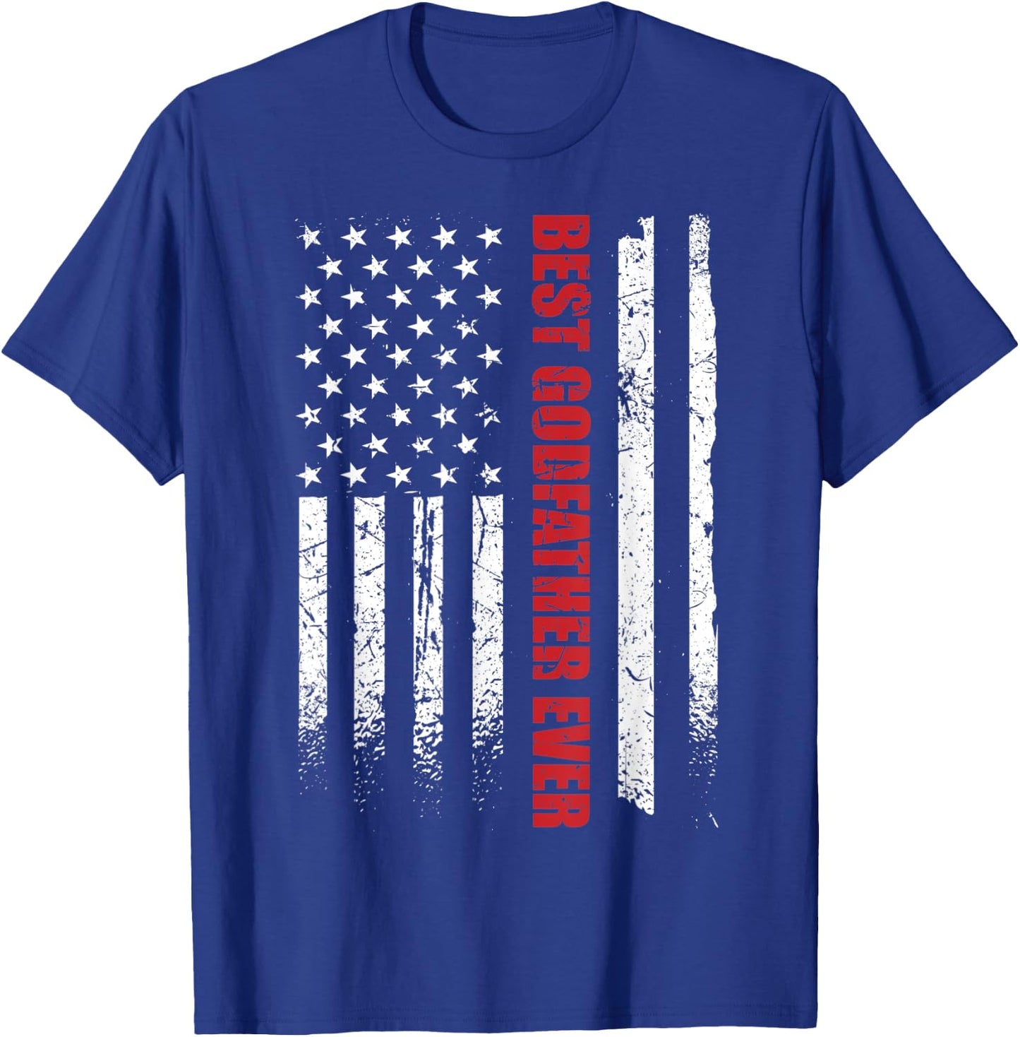 Best Godfather Ever American Flag Godfather USA Flag T-Shirt - T-Shirt | Royal