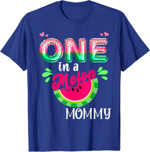 One In A Melon Mom Outfit Birthday Matching Group Summer T-Shirt - T-Shirt | Royal