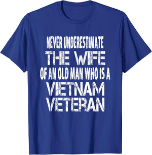Vintage Vietnam Veteran Wife Gift - Spouse of Vietnam Vet T-Shirt - T-Shirt | Royal