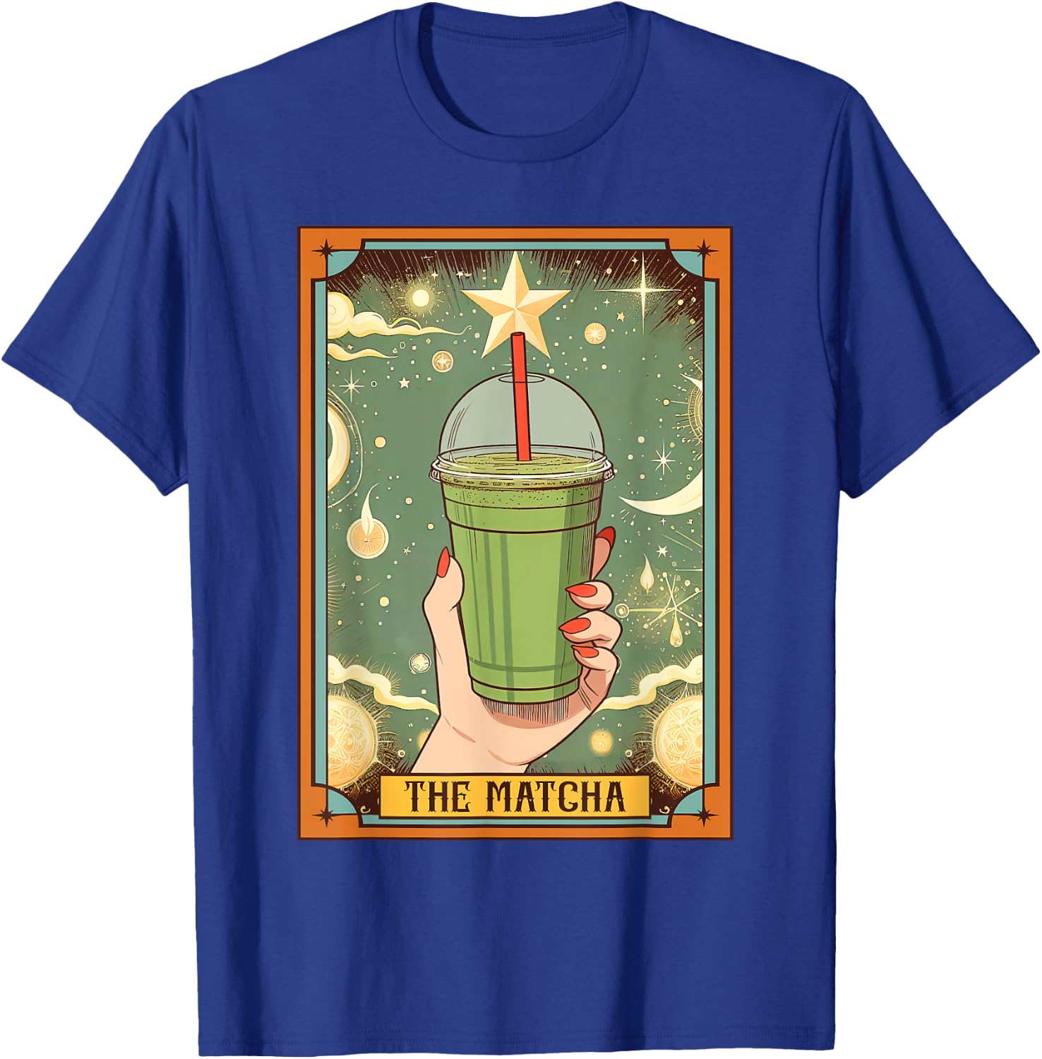 Matcha Lover But First Matcha Time The Matcha Tarot Card T-Shirt - T-Shirt | Royal