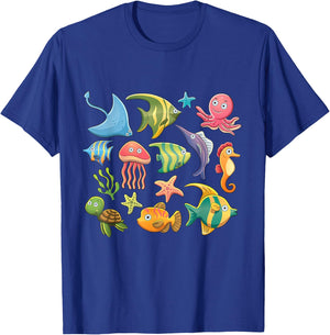 Sea animal shirt for girls, Sea animal for kids and women T-Shirt - T-Shirt | Royal