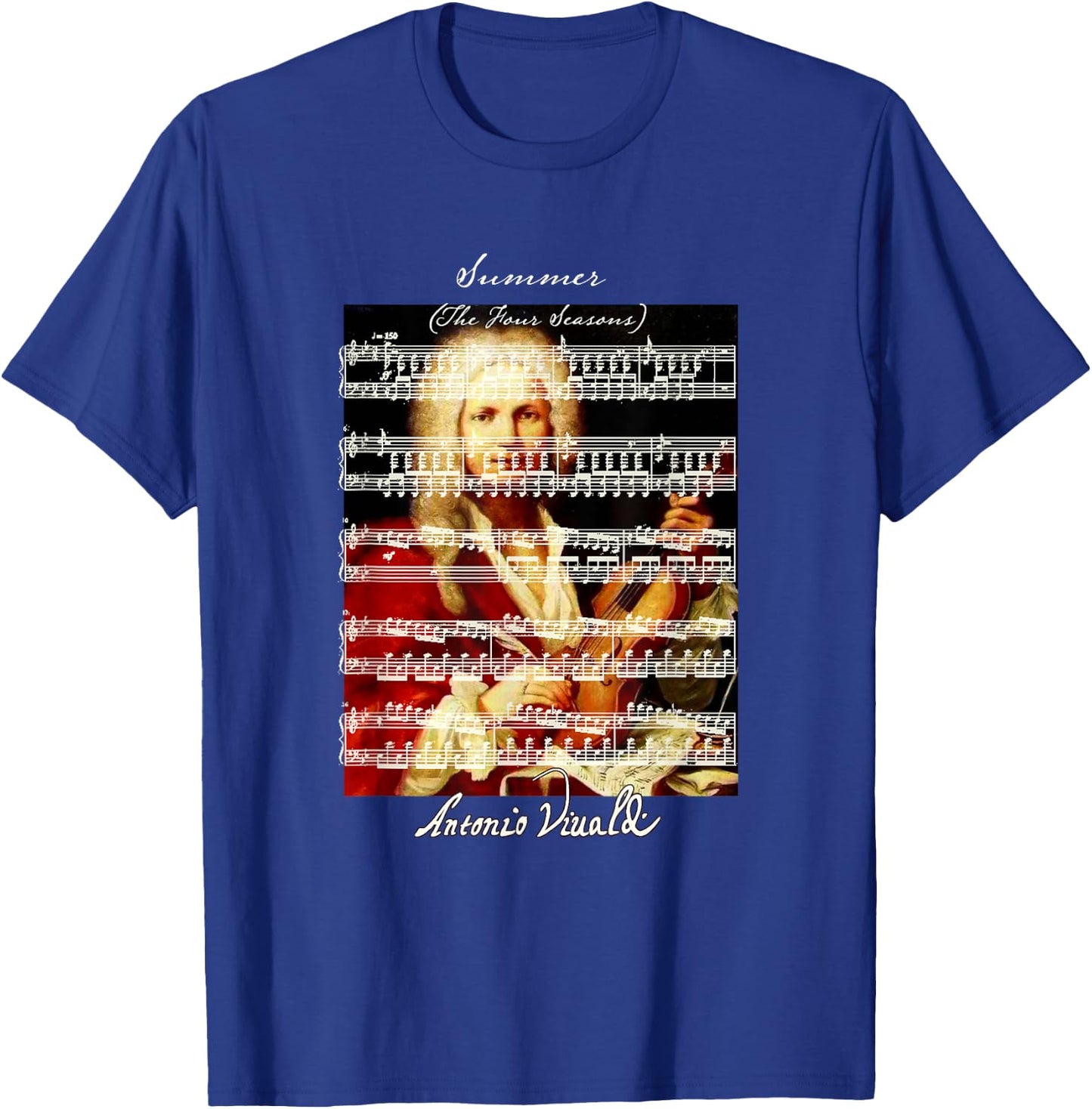 Summer Four Vivaldi Seasons Portrait, Signature Violin Music Women Kids T-Shirt - T-Shirt | Royal