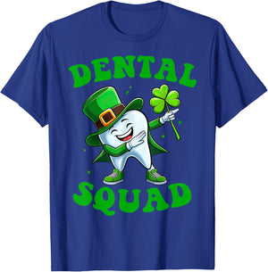 Dabbing Teeth St Patrick Day Dental Squad Irish Dentist T-Shirt - T-Shirt | Royal