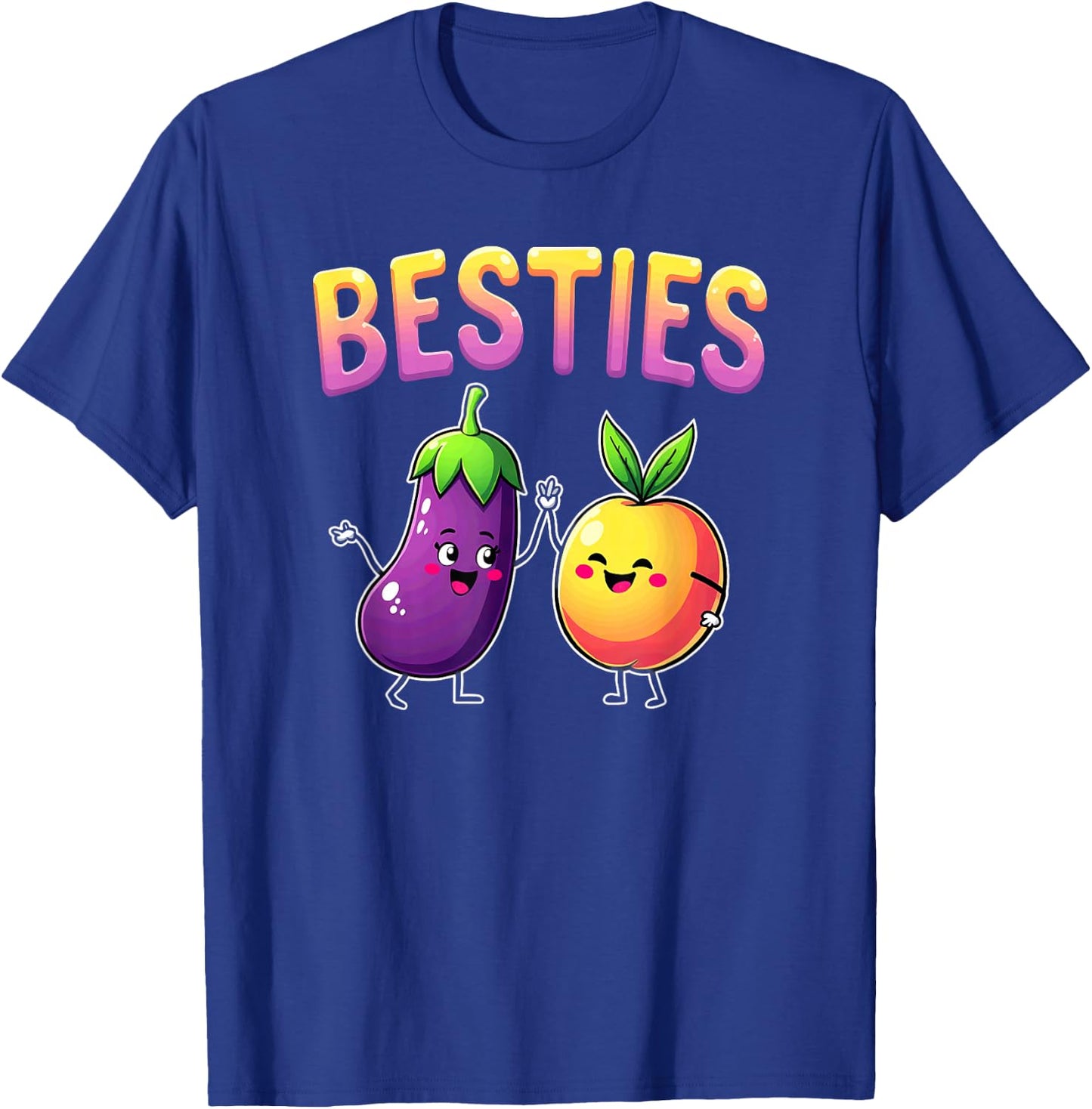 Adult Joke Bestie Eggplant & Peach T-Shirt - T-Shirt | Royal