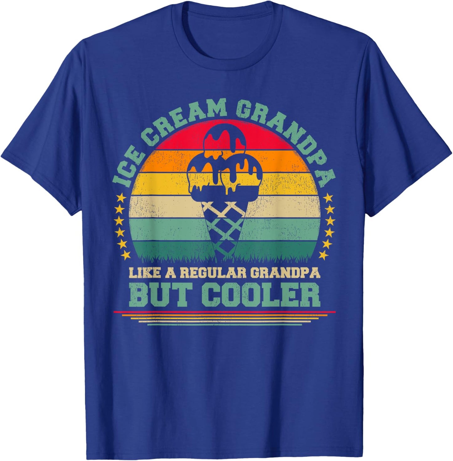 Ice Cream Lover Funny Vintage Ice Cream Grandpa Father's Day T-Shirt - T-Shirt | Royal