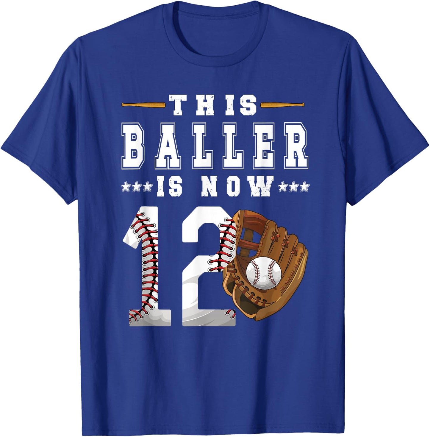 12th Birthday Baseball Boy Twelve Year Old Baseball Player T-Shirt - T-Shirt | Royal
