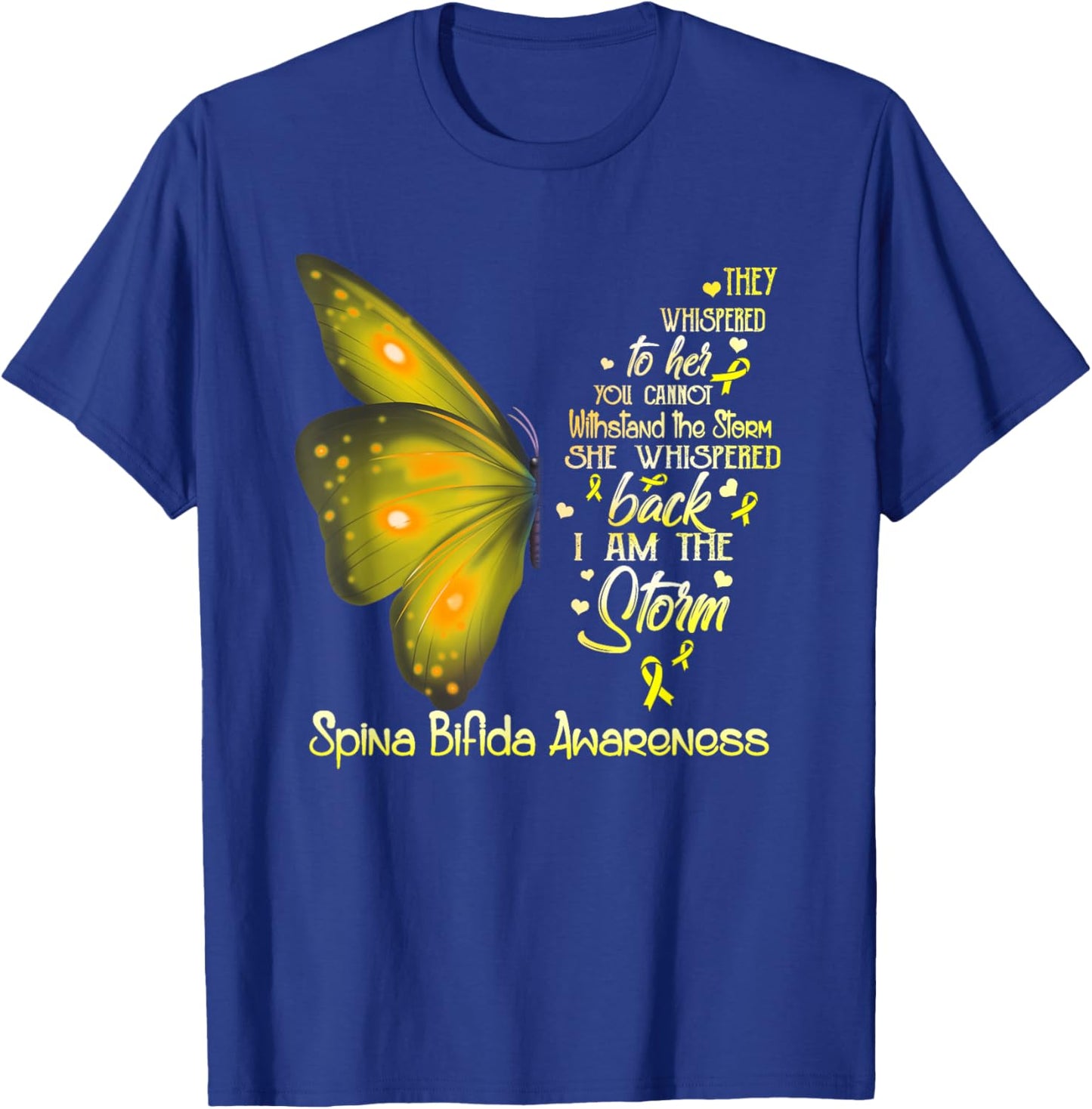 I am the storm Spina Bifida Awareness Butterfly T-Shirt - T-Shirt | Royal