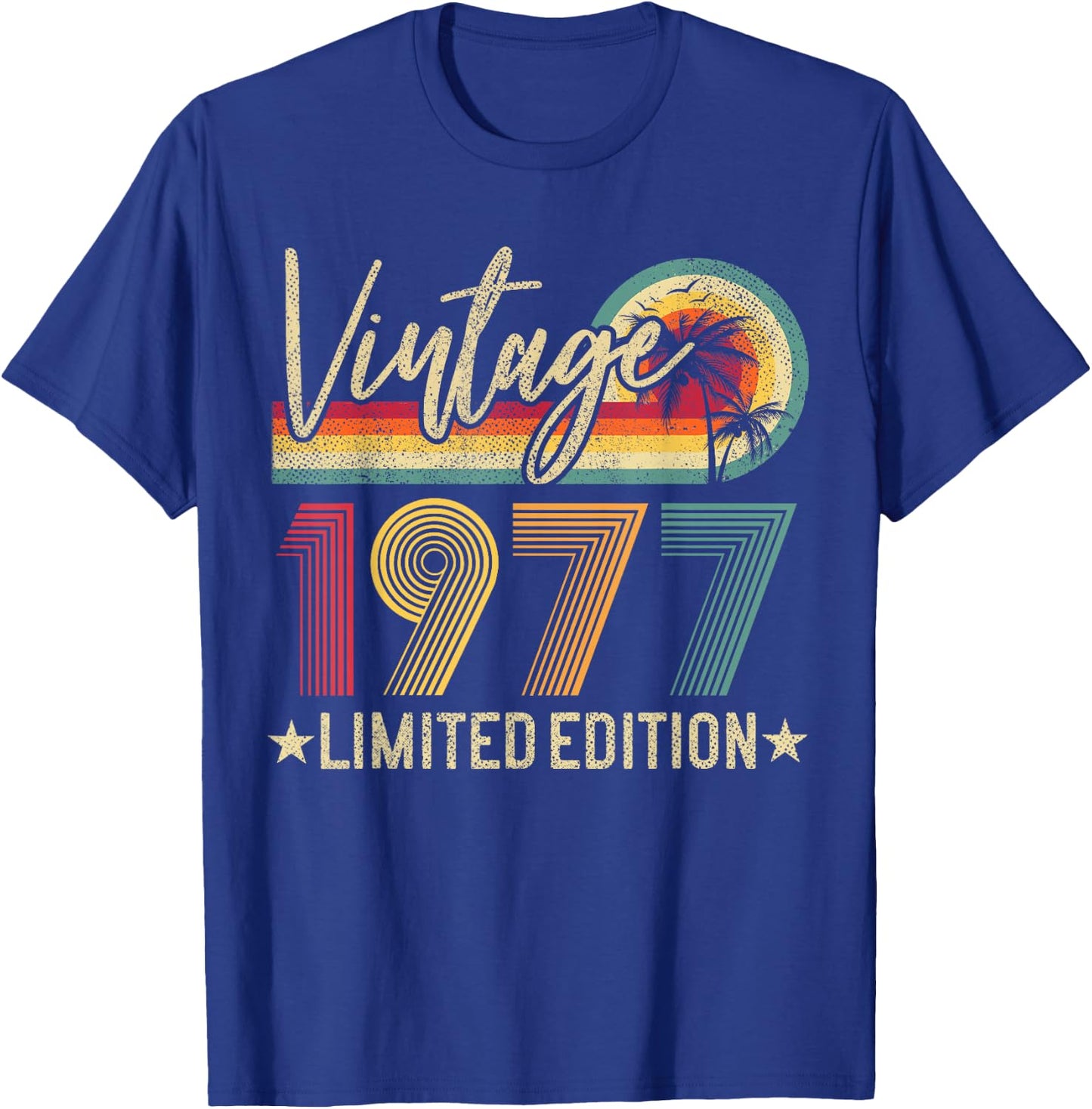 Vintage 1977 Retro 49th Birthday Gift Limited Edition Retro T-Shirt - T-Shirt | Royal