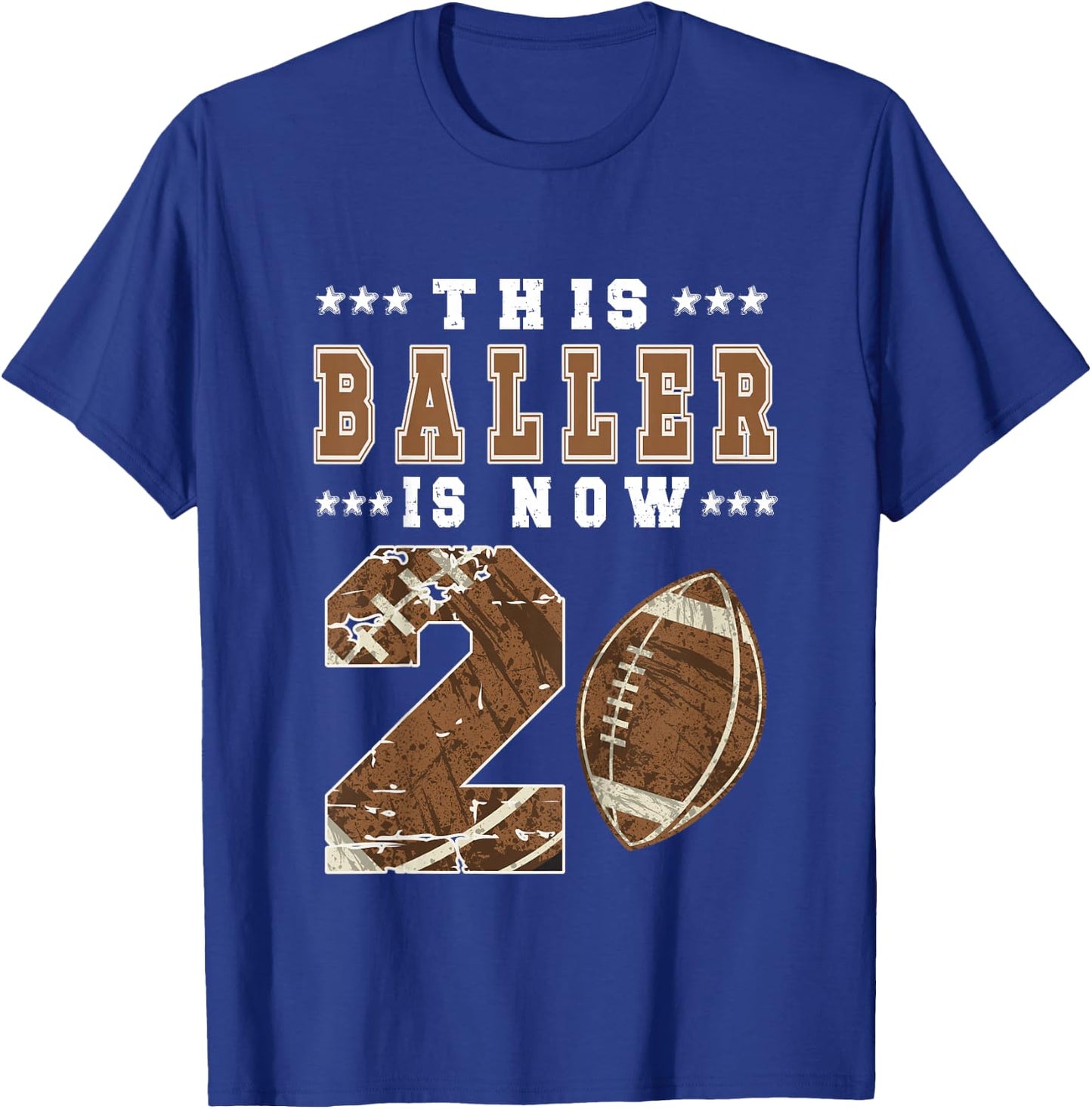Kids 2nd Birthday Party Football Boy Two Year Old Football Player T-Shirt - T-Shirt | Royal