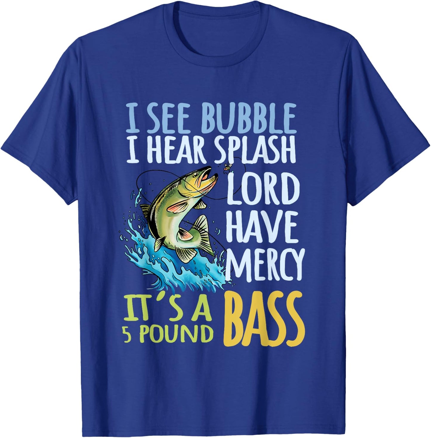Bass Fishing Angling Sport Black Bass Fish T-Shirt - T-Shirt | Royal