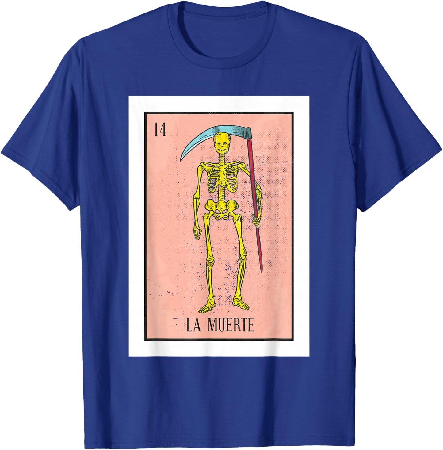 Retro La Muerte Lottery Card The Death Card Mexican Lottery T-Shirt - T-Shirt | Royal