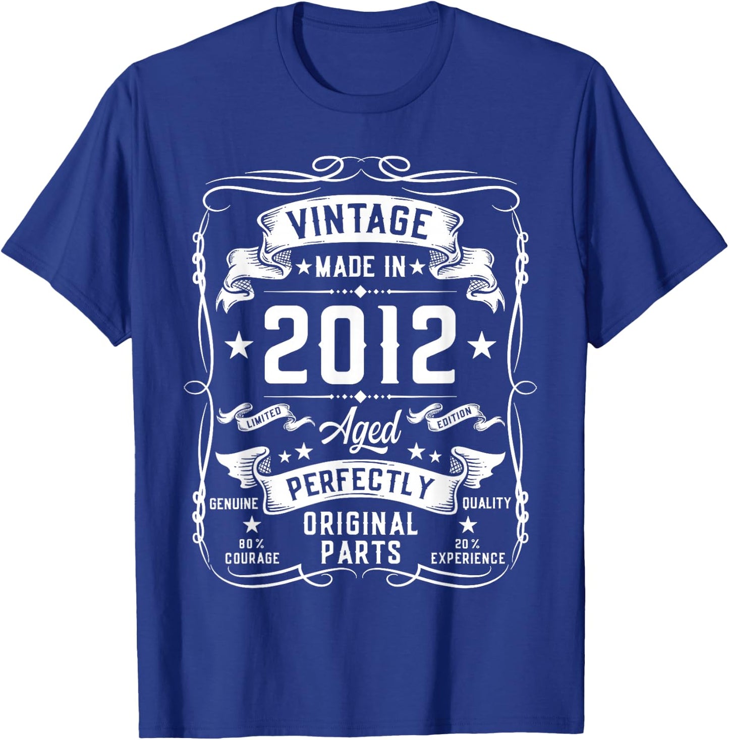 Vintage 2012 13 Years Old Gifts for Boys 13yr 13th Birthday T-Shirt - T-Shirt | Royal