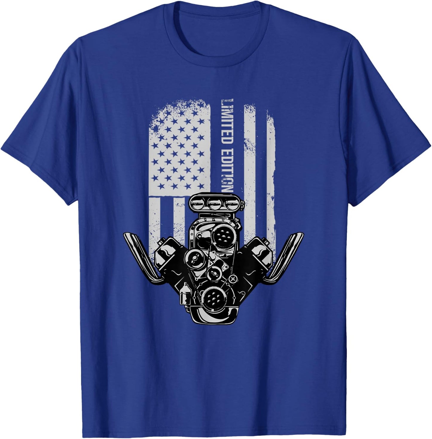 American Muscle Car Birthday Limited Edition Motor V8 T-Shirt - T-Shirt | Royal
