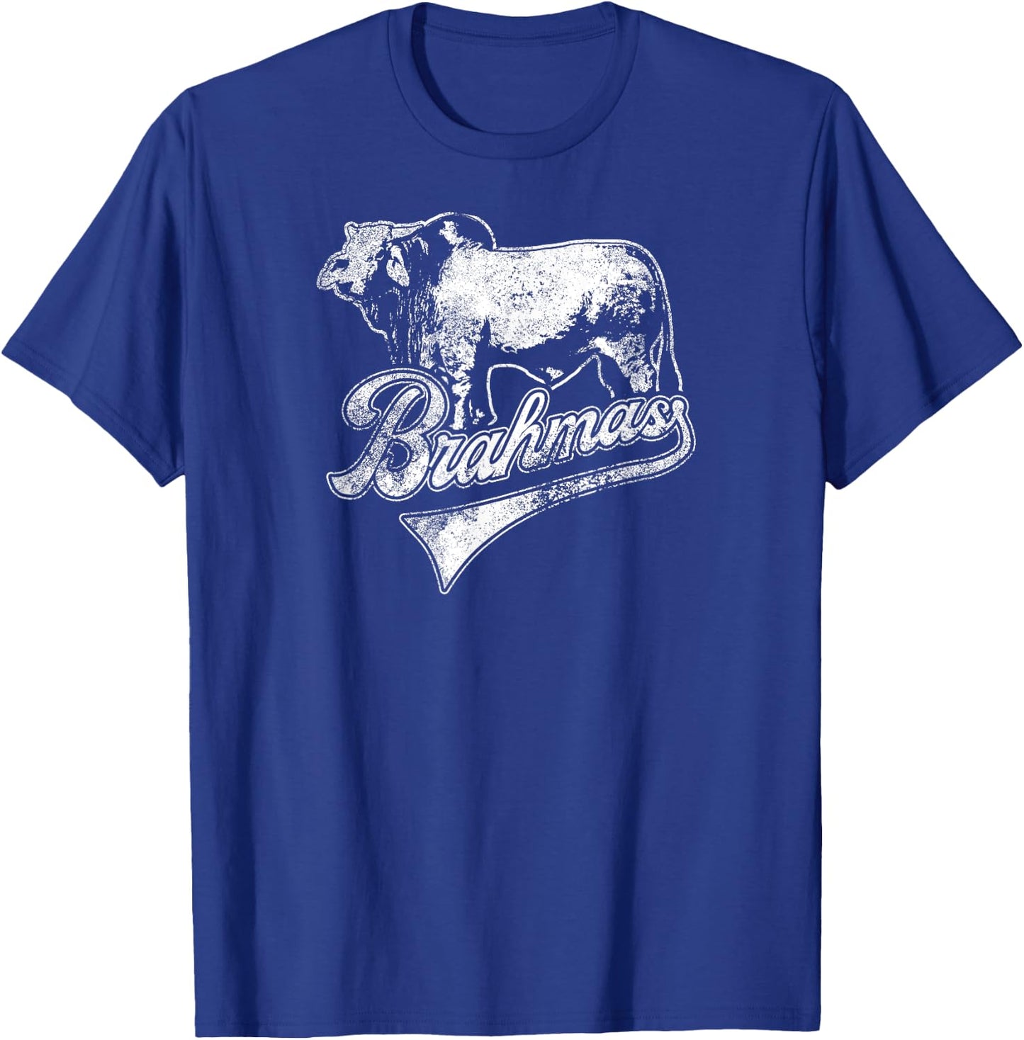 Brahmas School Sports Fan Team Spirit Mascot Vintage T-Shirt - T-Shirt | Royal
