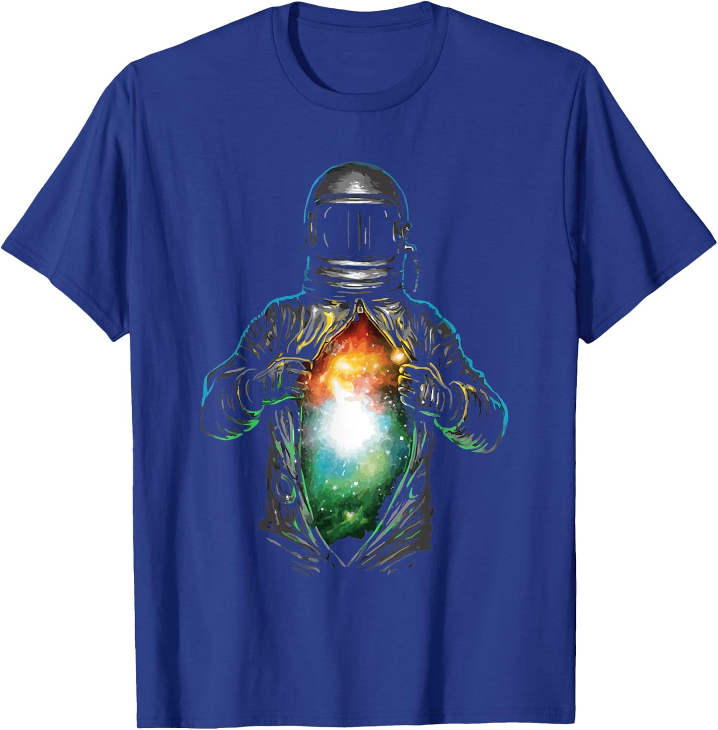 Solar Space System Planets Cosmic inside astronaut T-Shirt - T-Shirt | Royal