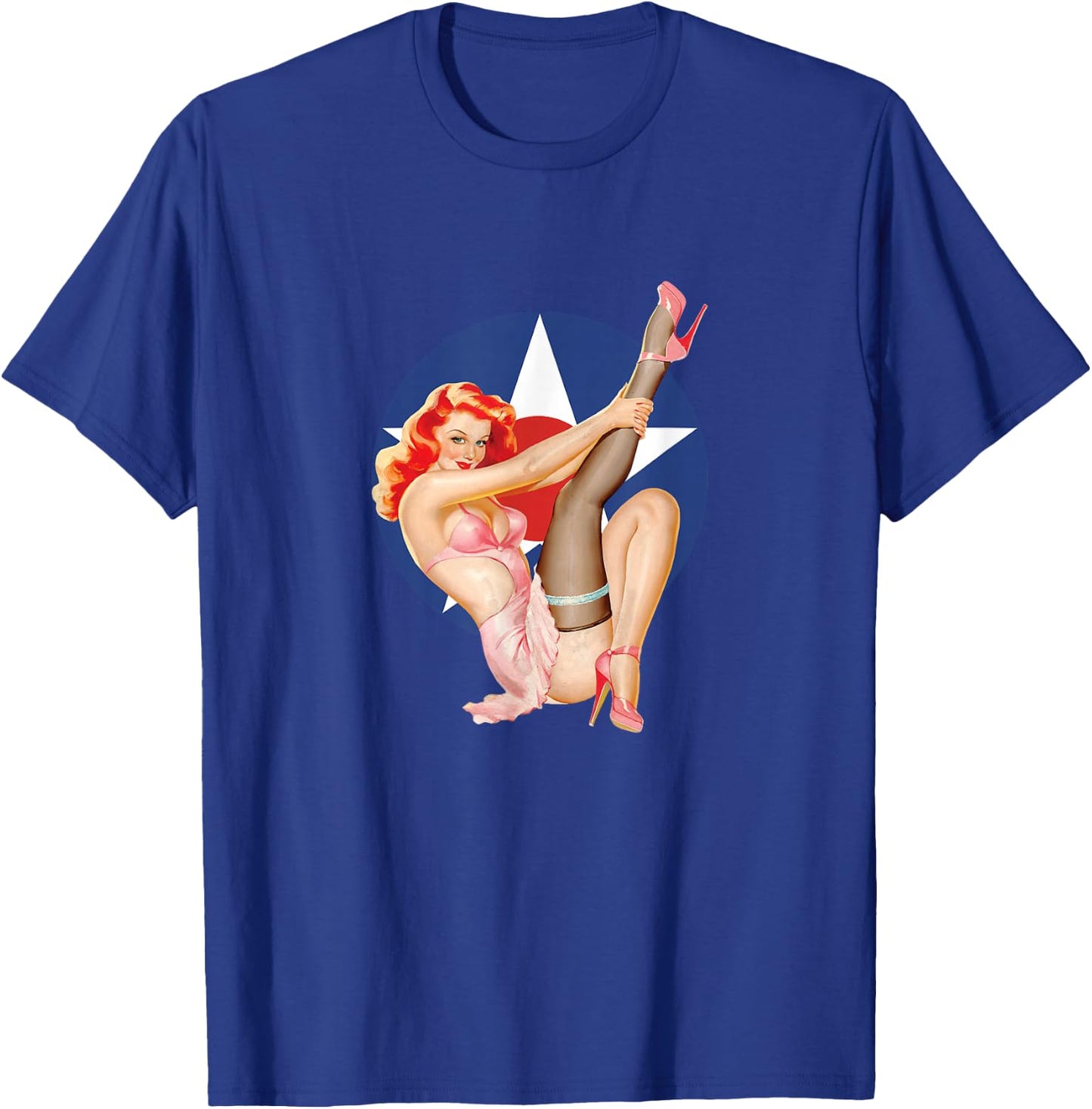 Vintage Patriotic Pinup Girl T-Shirt - T-Shirt | Royal