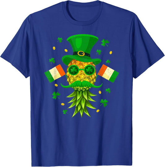 Mask Swinger Upside Down Pineapple St Patricks Day Irish T-Shirt - T-Shirt | Royal