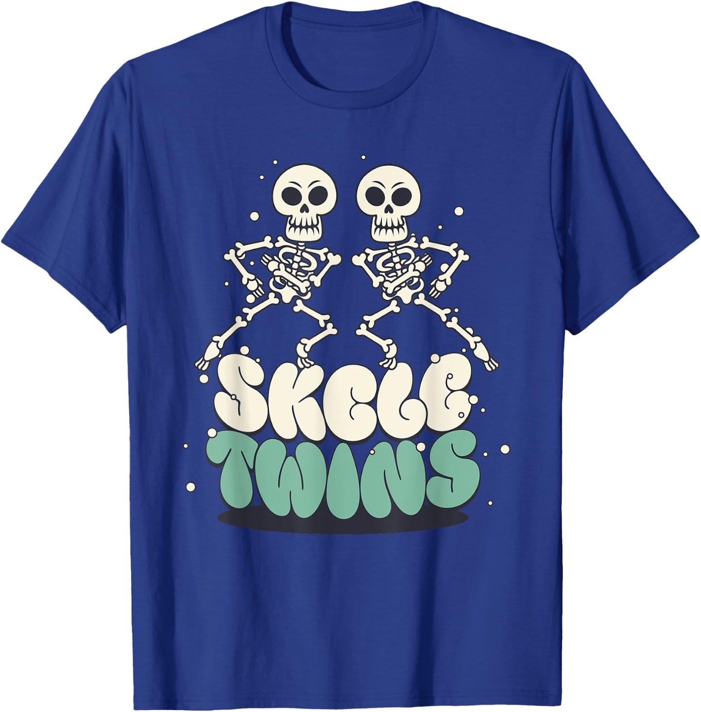 Halloween Matching Twins Skeletwins Funny Dancing Skeletons T-Shirt - T-Shirt | Royal