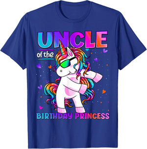 Uncle of the Birthday Princess Flossing Unicorn Uncle T-Shirt - T-Shirt | Royal