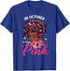 In October We Wear Pink Afro Hair Black Queen Breast Cancer T-Shirt - T-Shirt | Royal