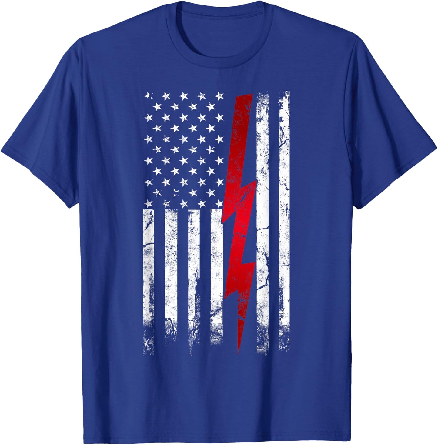 Electrician American Flag Electrical Engineering Women Kids Men T-Shirt - T-Shirt | Royal