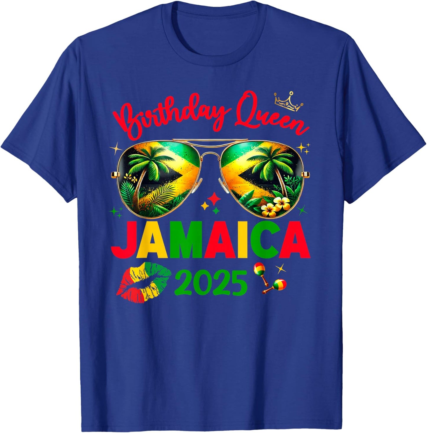 50th Birthday Girl Queen Jamaica Vacation Matching Outfit T-Shirt - T-Shirt | Royal