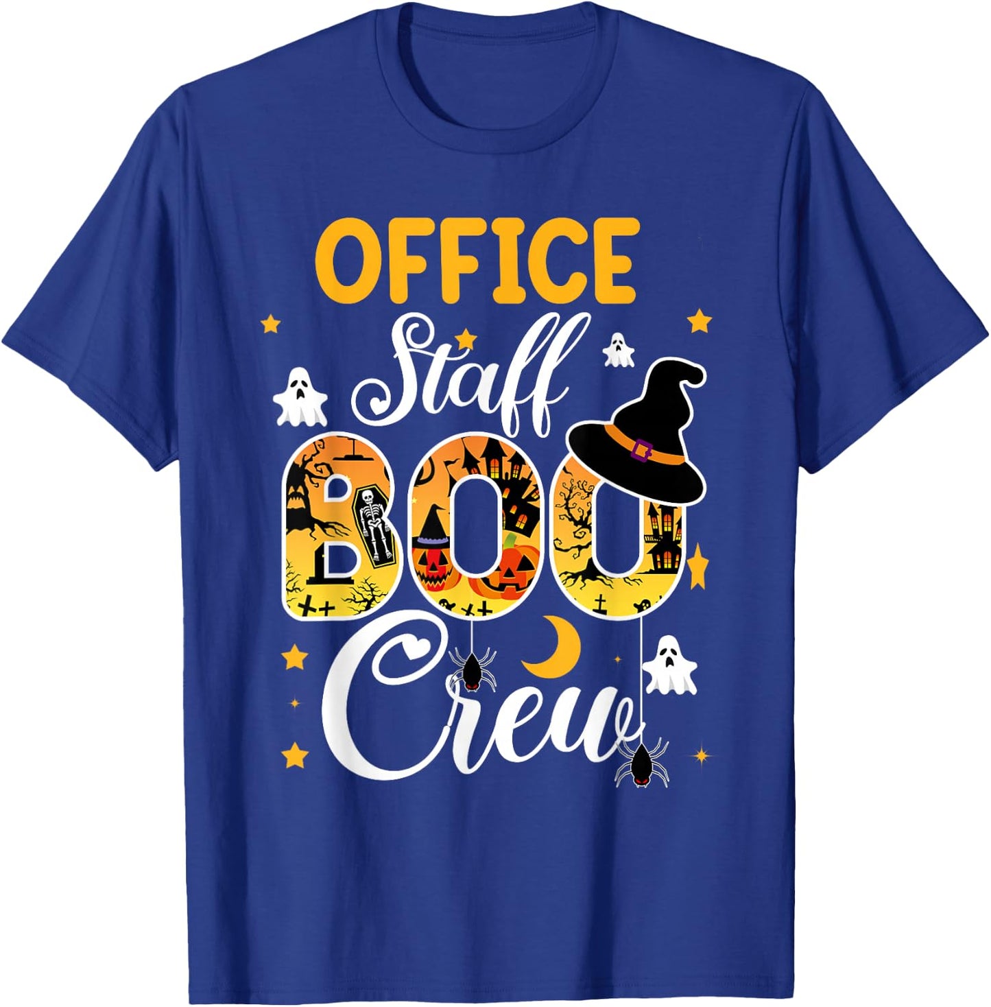 Office Staff Boo Crew Funny Halloween Matching Costume T-Shirt - T-Shirt | Royal