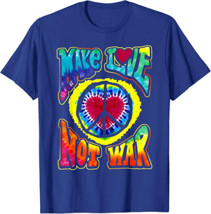 Retro Psychedelic Make Love Not War Hip Funky Radical T-Shirt - T-Shirt | Royal