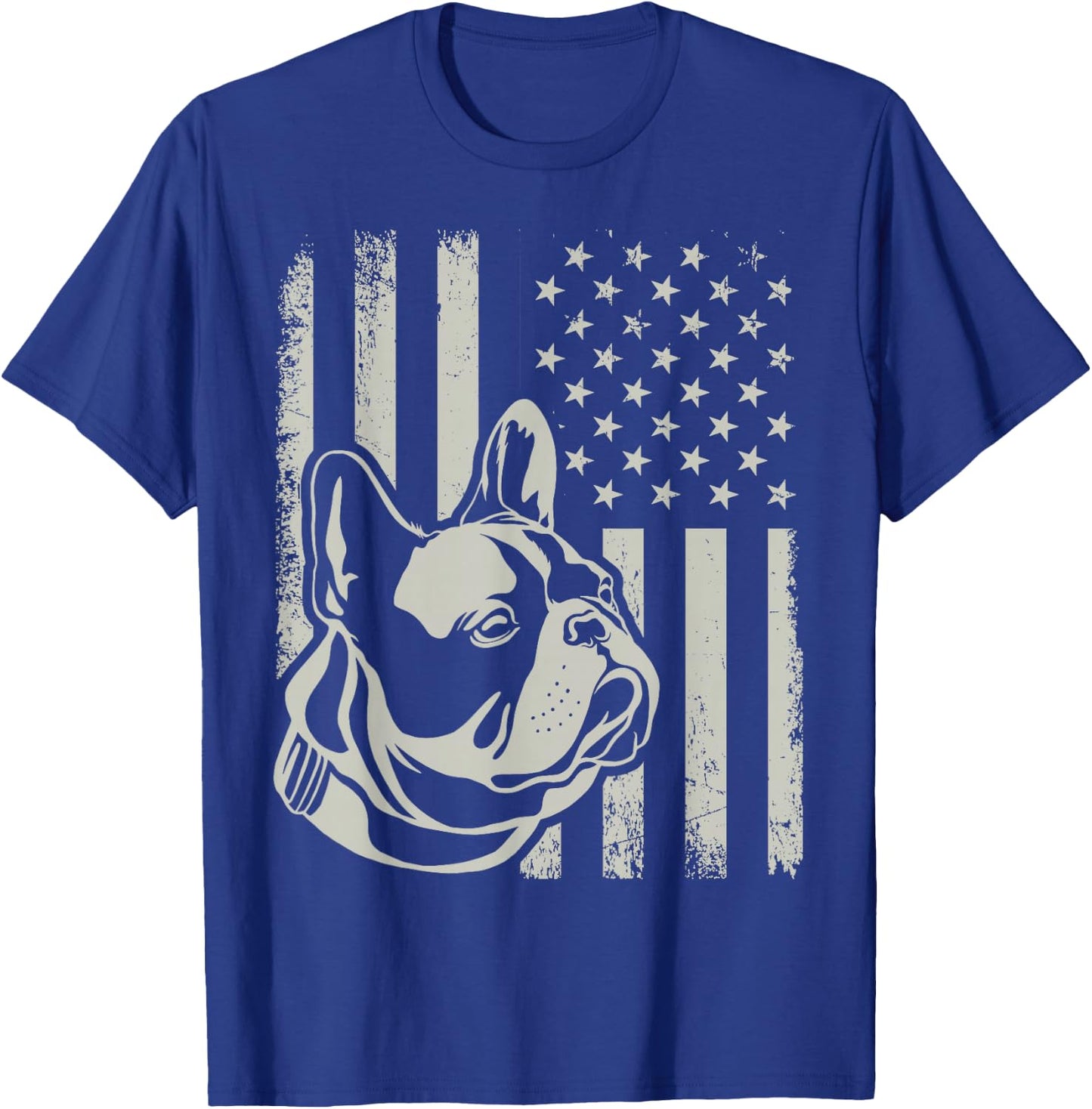 Proud Patriotic French Bulldog Owner Lover American Flag T-Shirt - T-Shirt | Royal