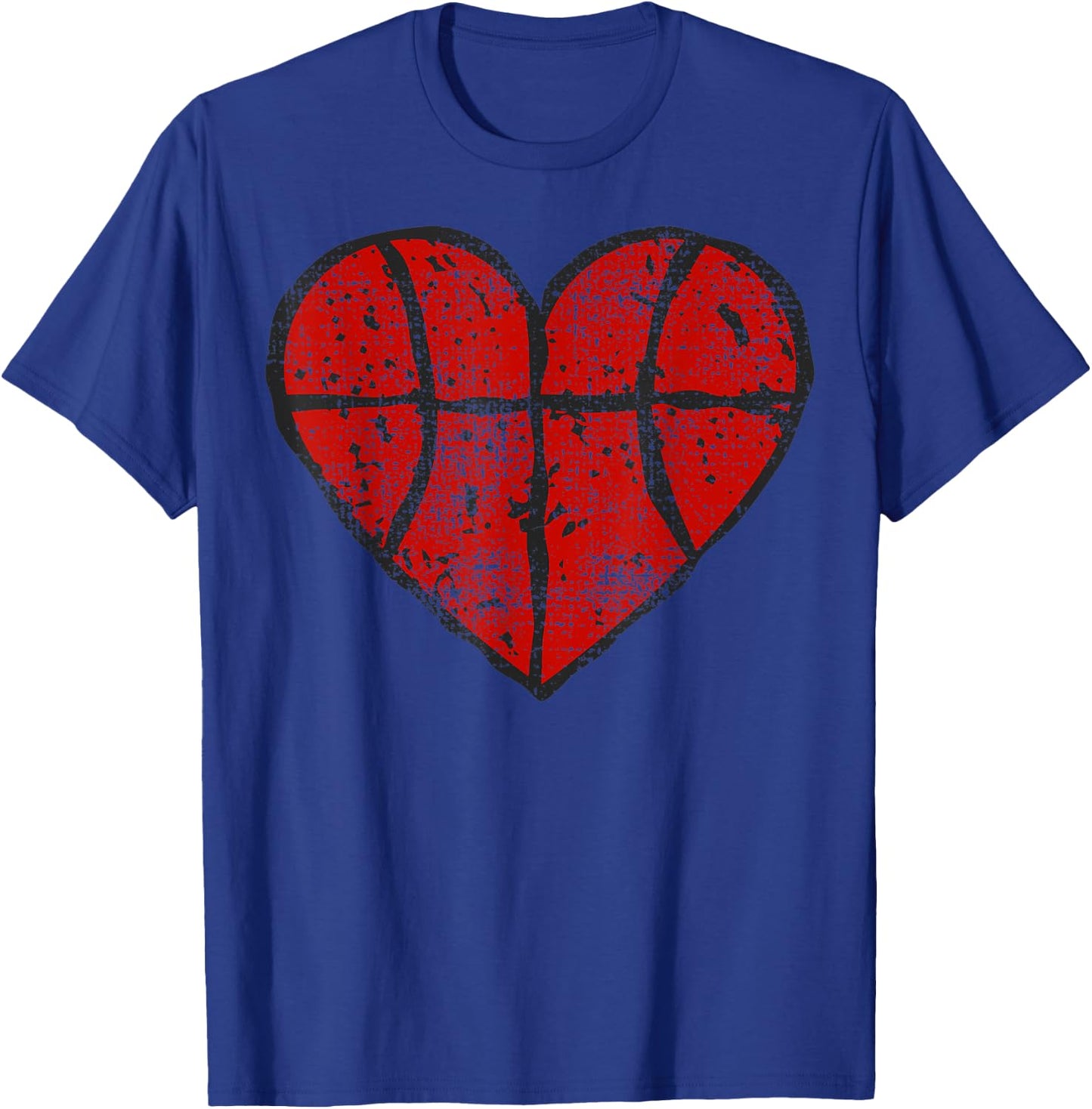 Basketball Heart Valentine's Day T-Shirt - T-Shirt | Royal
