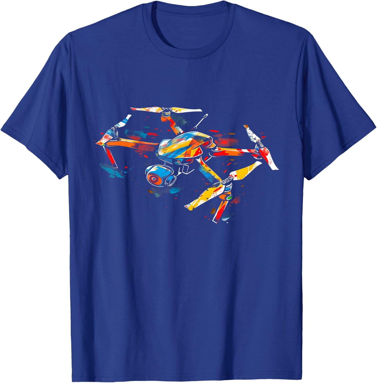 Drone Pilot Quadcopter Operator RC Watercolor T-Shirt - T-Shirt | Royal